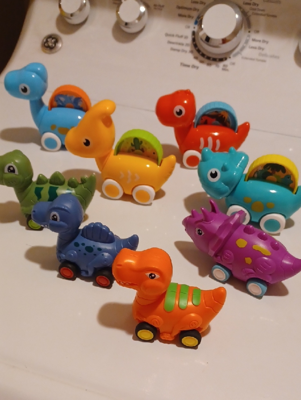 Dinosaur Cars Toys Plastic Toy Lot Of 8
